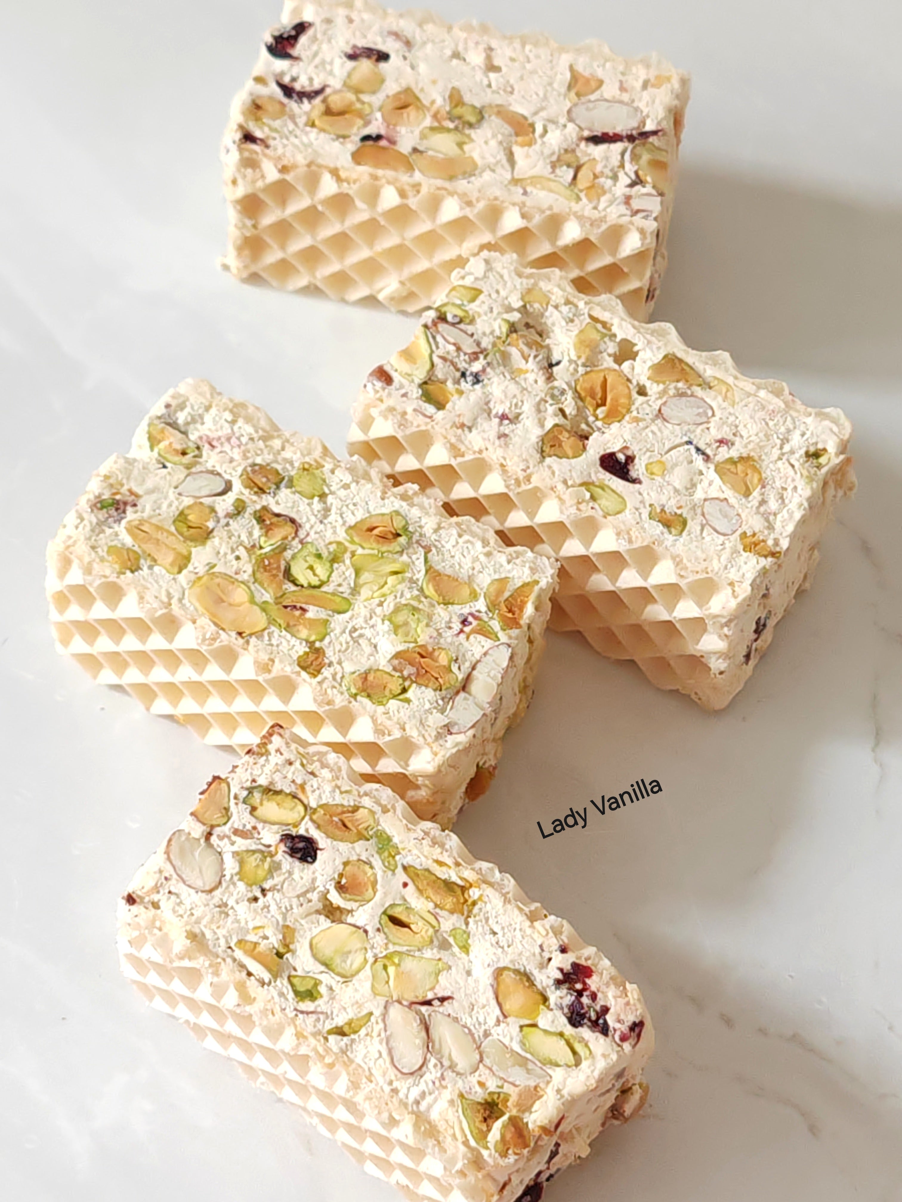 Pistachio and Cranberries Nougat UK - Handmade Artisan Confectionery